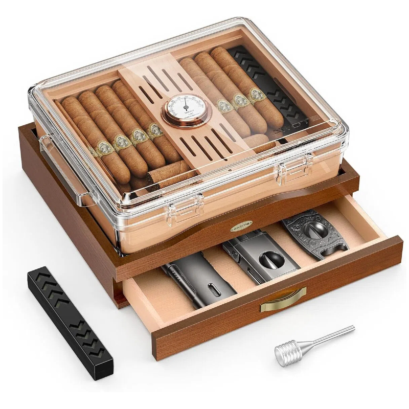 Home Fragrance Maple Walnut - Akrylowy humidor na cygara, biurkowy pojemnik