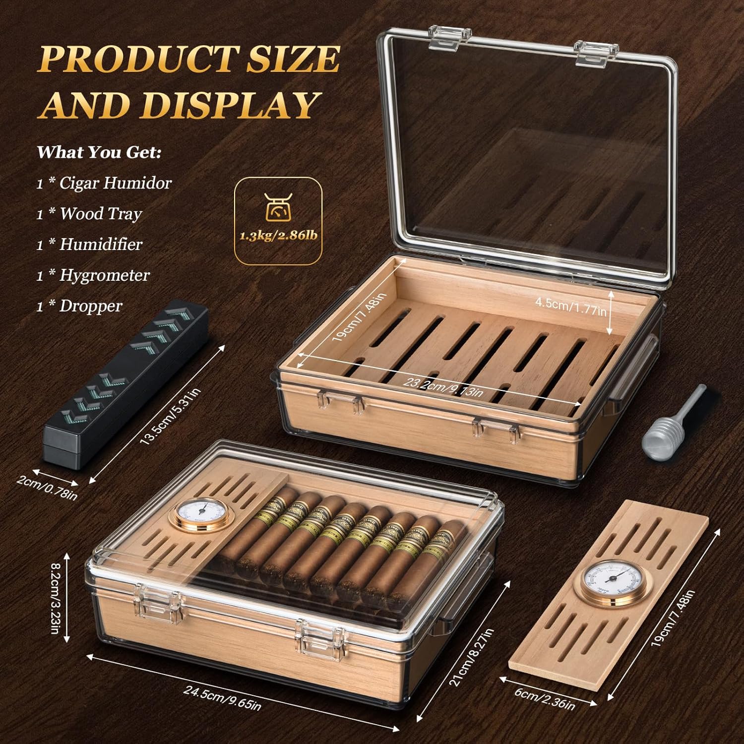 Akrylowy humidor na cygara, pu – Home Fragrance Maple Walnut recenzja i cena